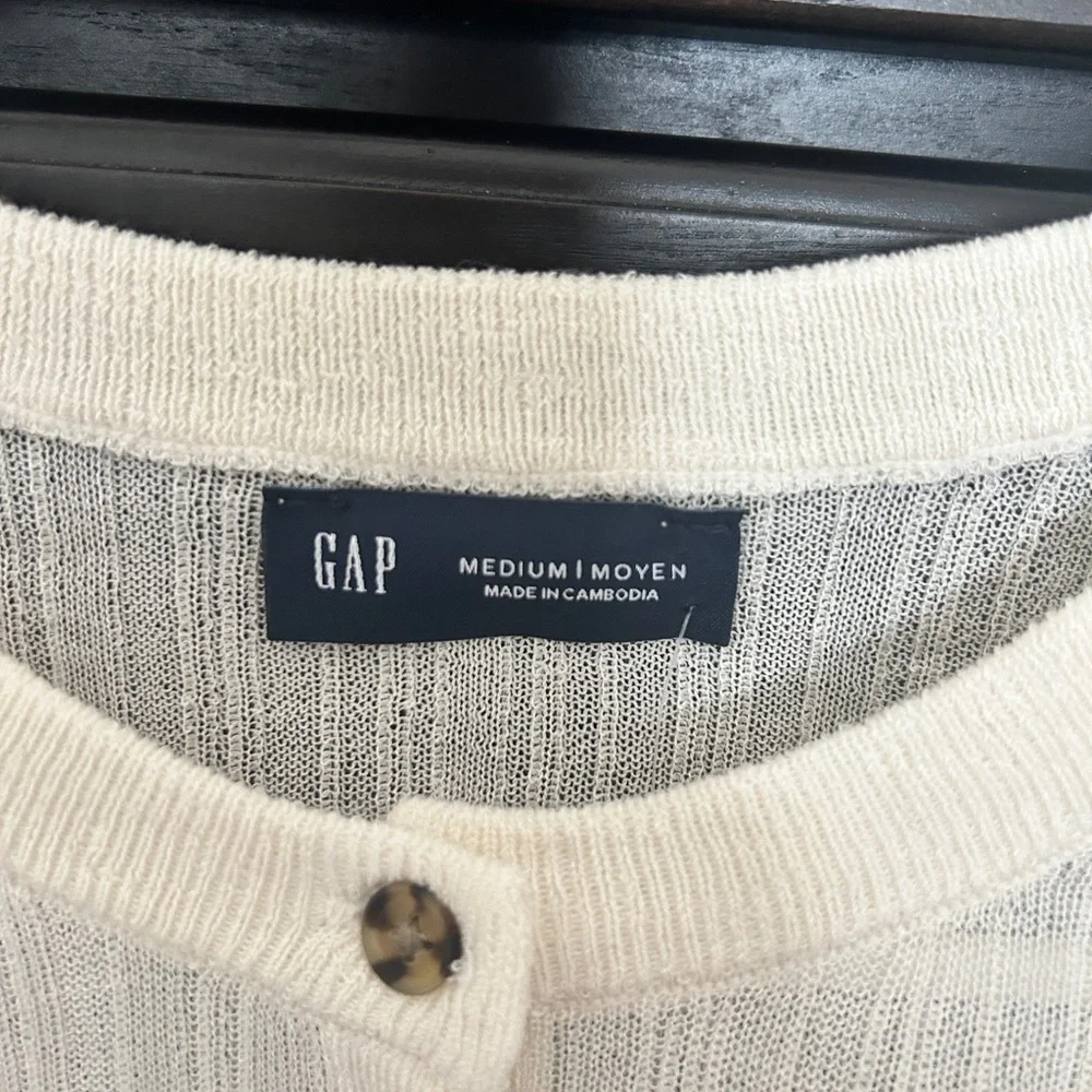 Sheer Rib Henley Sweater - Picture 7 of 8